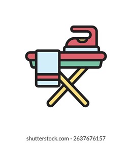 Housekeeping Iron Table Icon Vector Illustration