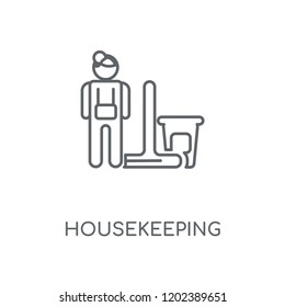 Housekeeping linear icon. Housekeeping concept stroke symbol design. Thin graphic elements vector illustration, outline pattern on a white background, eps 10.