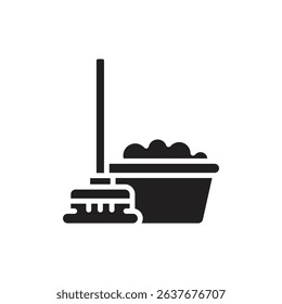 Housekeeping Mop Filled Icon Vector Illustration