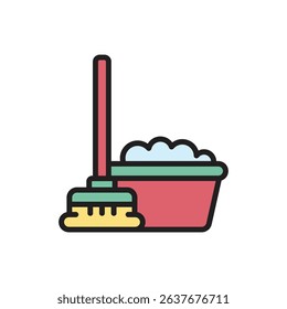 Housekeeping Mop Icon Vector Illustration