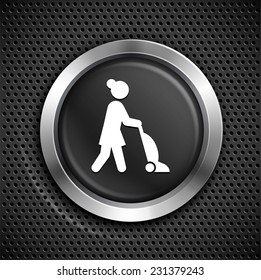 Housekeeping on Black Round Button