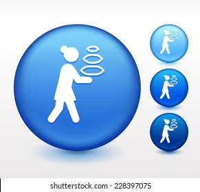 Housekeeping on Blue Round Button