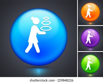 Housekeeping on Blue Round Button