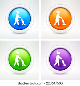 Housekeeping on Multi Color Round Buttons