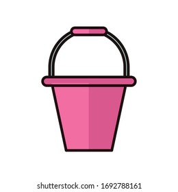 housekeeping plastic bucket flat style icon vector illustration design
