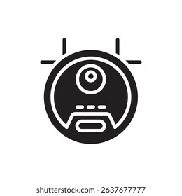 Housekeeping Robot Vacuum Filled Icon Vector Illustration