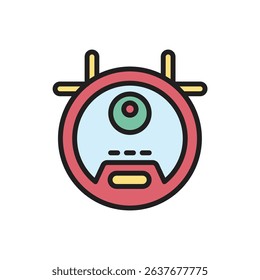 Housekeeping Robot Vacuum Icon Vector Illustration