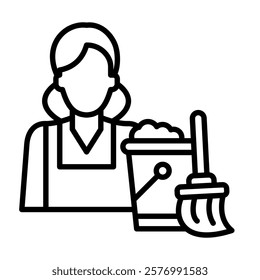 Housekeeping Service icon line vector illustration