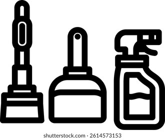 Housekeeping Tools Line Vector Icon Design