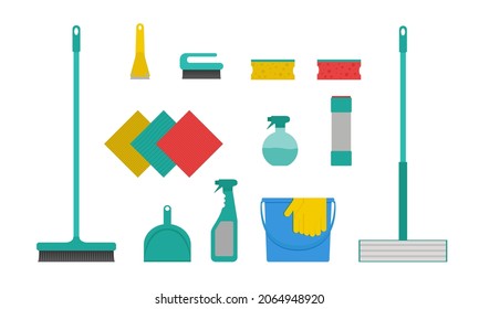Housekeeping tools. A set of tools for washing floors, walls, tiles.