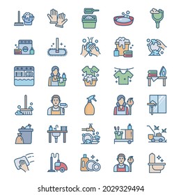 Housekeeping vector icon set for commercial use