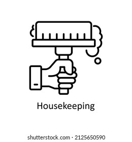 Icono de contorno del vector de mantenimiento de la casa para web aislada en el archivo EPS 10 de fondo blanco