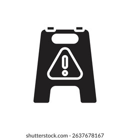 Housekeeping Wet Floor Filled Icon Vector Illustration