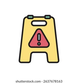 Housekeeping Wet Floor Icon Vector Illustration