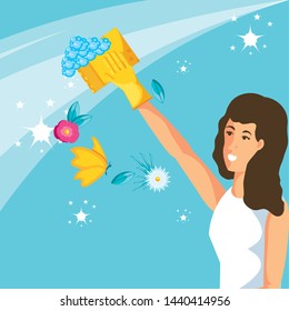 housekeeping worker female avatar character