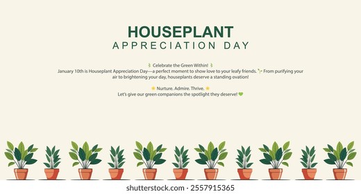 Houseplant Appreciation Day background. Vector illustration.