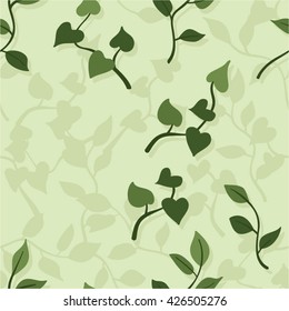 Houseplant branches - vector seamless background