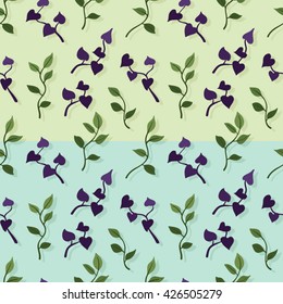 Houseplant branches - vector seamless background