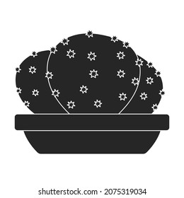 Houseplant cacti vector black icon. Vector illustration cactus on white background. Isolated black illustration icon houseplant cacti.