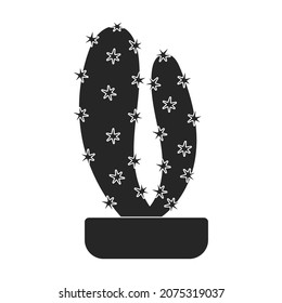 Houseplant cacti vector black icon. Vector illustration cactus on white background. Isolated black illustration icon houseplant cacti.