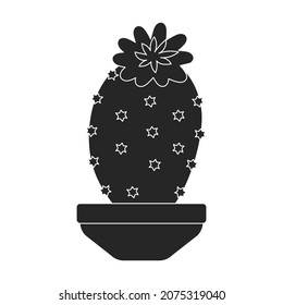 Houseplant cacti vector black icon. Vector illustration cactus on white background. Isolated black illustration icon houseplant cacti.