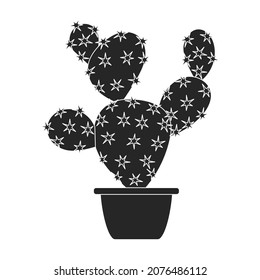 Houseplant cacti vector black icon. Vector illustration cactus on white background. Isolated black illustration icon houseplant cacti.