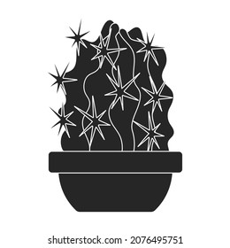 Houseplant cacti vector black icon. Vector illustration cactus on white background. Isolated black illustration icon houseplant cacti.