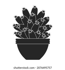 Houseplant cacti vector black icon. Vector illustration cactus on white background. Isolated black illustration icon houseplant cacti.