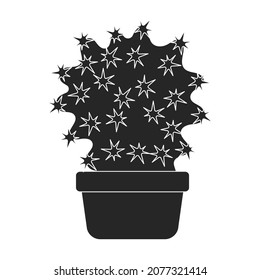 Houseplant cacti vector black icon. Vector illustration cactus on white background. Isolated black illustration icon houseplant cacti.