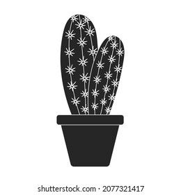 Houseplant cacti vector black icon. Vector illustration cactus on white background. Isolated black illustration icon houseplant cacti.