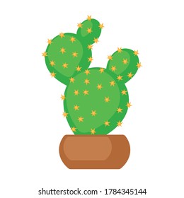 Houseplant cacti vector cartoon icon. Vector illustration cactus on white background. Isolated cartoon illustration icon houseplant cacti.