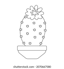 Houseplant cacti vector outline icon. Vector illustration cactus on white background. Isolated outline illustration icon houseplant cacti.