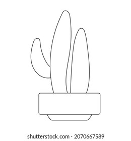 Houseplant cacti vector outline icon. Vector illustration cactus on white background. Isolated outline illustration icon houseplant cacti.