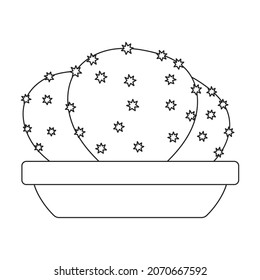 Houseplant cacti vector outline icon. Vector illustration cactus on white background. Isolated outline illustration icon houseplant cacti.