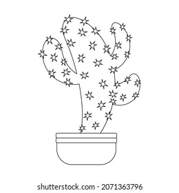 Houseplant cacti vector outline icon. Vector illustration cactus on white background. Isolated outline illustration icon houseplant cacti.