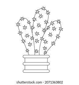 Houseplant cacti vector outline icon. Vector illustration cactus on white background. Isolated outline illustration icon houseplant cacti.