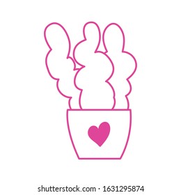 houseplant in ceramic pot icon vector illustration design