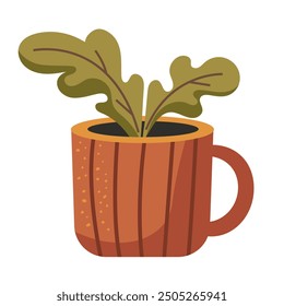 Houseplant in a clay pot.