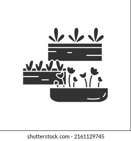 Houseplant Glyph Icon. Modern Aesthetic Plant For Houses. Organic Products. Farming And Garden Space. Urban Gardening Concept.Filled Flat Sign. Isolated Silhouette Vector Illustration