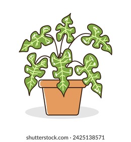 Houseplant hand-drawn element vector illustration