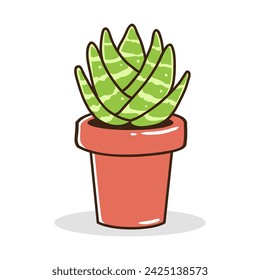 Houseplant hand-drawn element vector illustration