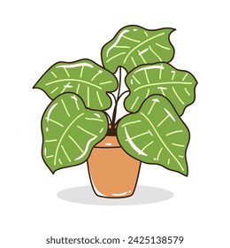 Houseplant hand-drawn element vector illustration