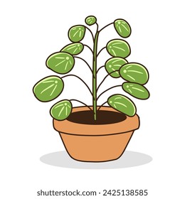 Houseplant hand-drawn element vector illustration