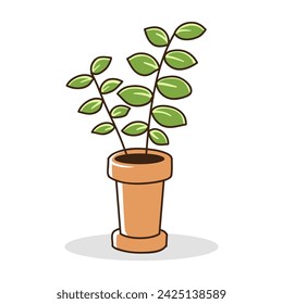 Ilustración vectorial de elemento dibujado a mano de planta doméstica