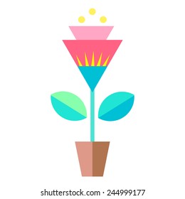 Houseplant icon, flat design, vector illustration
