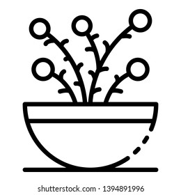Houseplant icon. Outline houseplant vector icon for web design isolated on white background