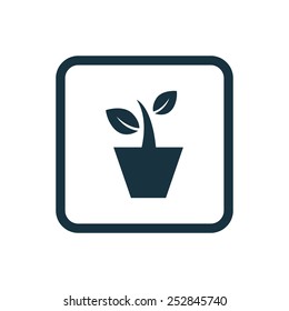 houseplant icon Rounded squares button, on white background 