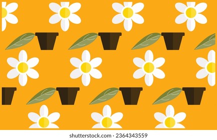 Houseplant icon, sunflower design simple pattern, isolated on stylish colour background.