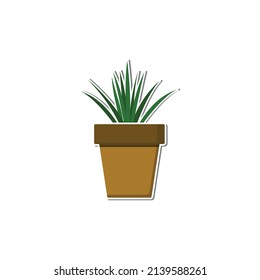 Houseplant illustration for interior design and other uses. Isolated on white background