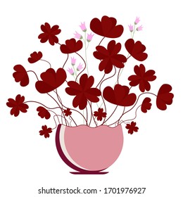 houseplant illustration, pot, flower butterfly, vector, flowerpot, building.